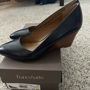 Franco Sarto Navy Wedge Heels